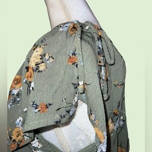 smocked top/ ruffled shorts set, Xhileration, gauze feel, XL